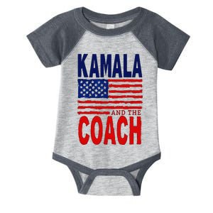 Kamala And The Coach 2024 Election Kamala Harris Tim Walz Infant Baby Jersey Bodysuit