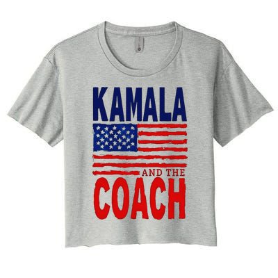 Kamala And The Coach 2024 Election Kamala Harris Tim Walz Women's Crop Top Tee