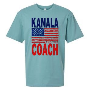 Kamala And The Coach 2024 Election Kamala Harris Tim Walz Sueded Cloud Jersey T-Shirt