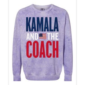 Kamala And The Coach 2024 Election Kamala Harris Tim Walz Colorblast Crewneck Sweatshirt