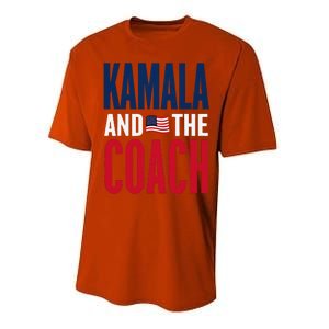 Kamala And The Coach 2024 Election Kamala Harris Tim Walz Performance Sprint T-Shirt