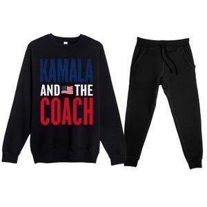 Kamala And The Coach 2024 Election Kamala Harris Tim Walz Premium Crewneck Sweatsuit Set