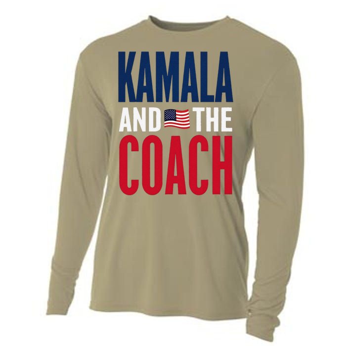 Kamala And The Coach 2024 Election Kamala Harris Tim Walz Cooling Performance Long Sleeve Crew