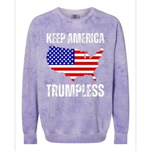 Keep America Trumpless 2024 Usa Map Colorblast Crewneck Sweatshirt