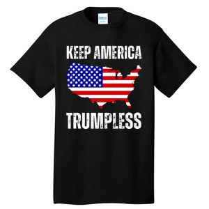 Keep America Trumpless 2024 Usa Map Tall T-Shirt