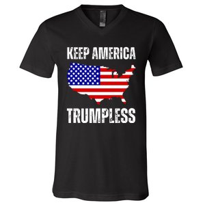 Keep America Trumpless 2024 Usa Map V-Neck T-Shirt