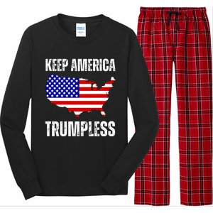 Keep America Trumpless 2024 Usa Map Long Sleeve Pajama Set