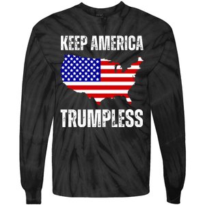 Keep America Trumpless 2024 Usa Map Tie-Dye Long Sleeve Shirt