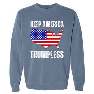 Keep America Trumpless 2024 Usa Map Garment-Dyed Sweatshirt