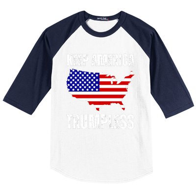 Keep America Trumpless 2024 Usa Map Baseball Sleeve Shirt