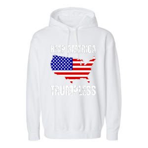 Keep America Trumpless 2024 Usa Map Garment-Dyed Fleece Hoodie