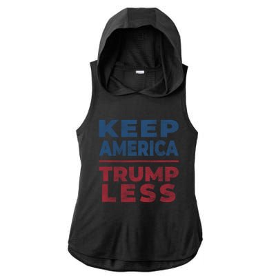 Keep America Trumpless America Election Ladies PosiCharge Tri-Blend Wicking Draft Hoodie Tank