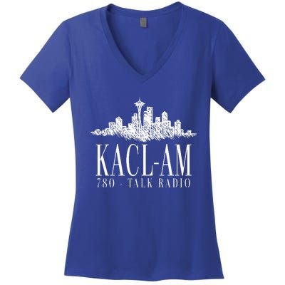 Kacl Am Talk Radio Women's V-Neck T-Shirt