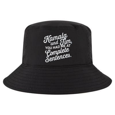 Kamala And Tim You Had Me At Complete Sentences Cool Comfort Performance Bucket Hat