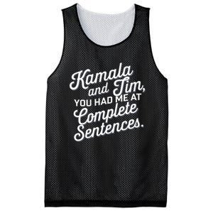 Kamala And Tim You Had Me At Complete Sentences Mesh Reversible Basketball Jersey Tank