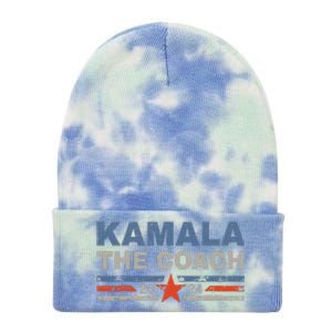 Kamala And The Coach 2024 Election Kamala Harris Tim Waltz Gift Tie Dye 12in Knit Beanie