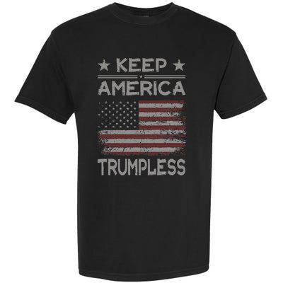 Keep America Trumpless Anti Trump Distressed American Flag Garment-Dyed Heavyweight T-Shirt