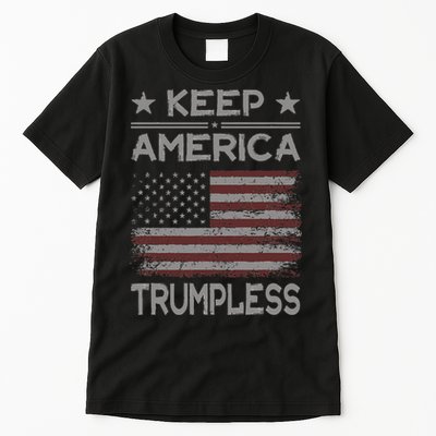 Keep America Trumpless Anti Trump Distressed American Flag Tall T-Shirt