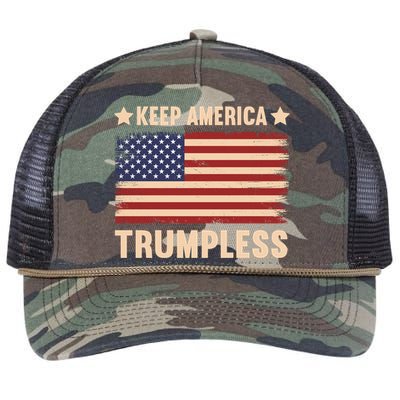 Keep America Trumpless Gift Retro Rope Trucker Hat Cap