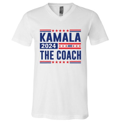 Kamala And The Coach 2024 V-Neck T-Shirt