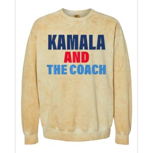 Kamala And The Coach Tim Walz And Kamala Harris Colorblast Crewneck Sweatshirt