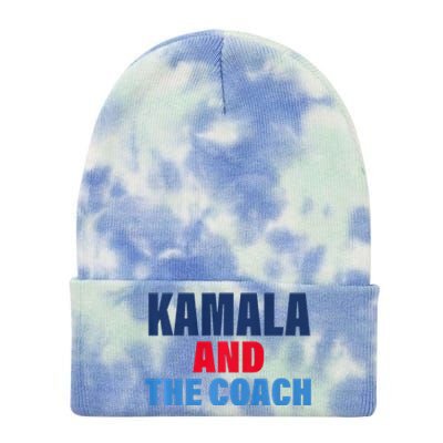 Kamala And The Coach Tim Walz And Kamala Harris Tie Dye 12in Knit Beanie