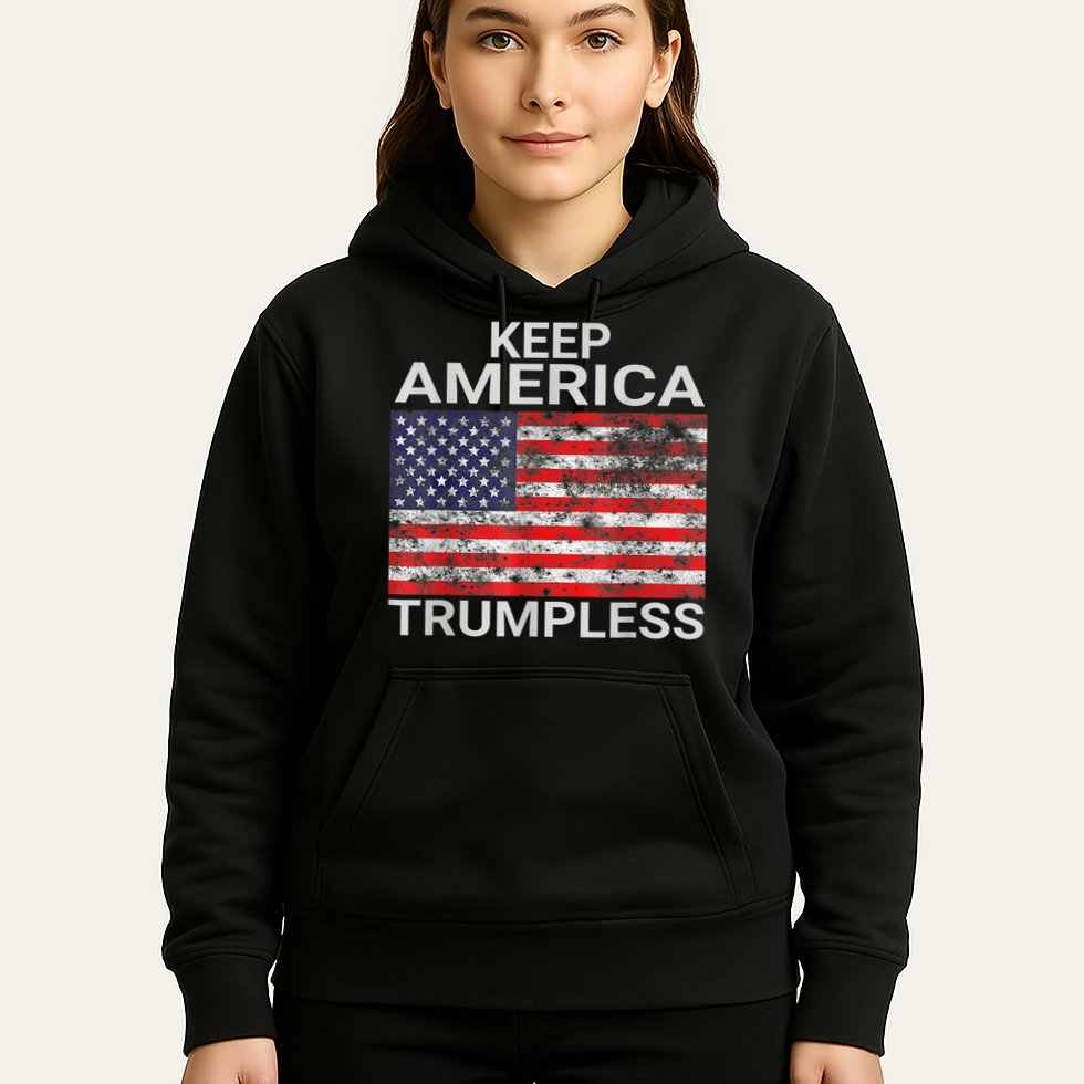 Keep America Trumpless Vintage Distressed American Flag Hoodie