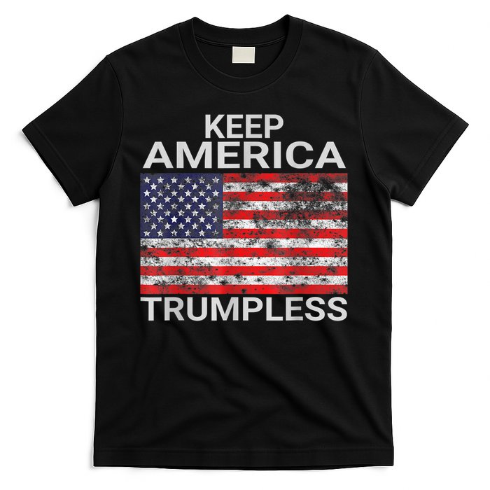 Keep America Trumpless Vintage Distressed American Flag T-Shirt