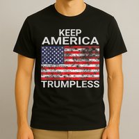 Keep America Trumpless Vintage Distressed American Flag T-Shirt