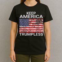 Keep America Trumpless Vintage Distressed American Flag T-Shirt