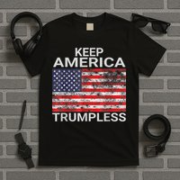 Keep America Trumpless Vintage Distressed American Flag T-Shirt