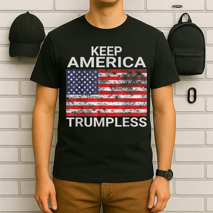 Keep America Trumpless Vintage Distressed American Flag T-Shirt