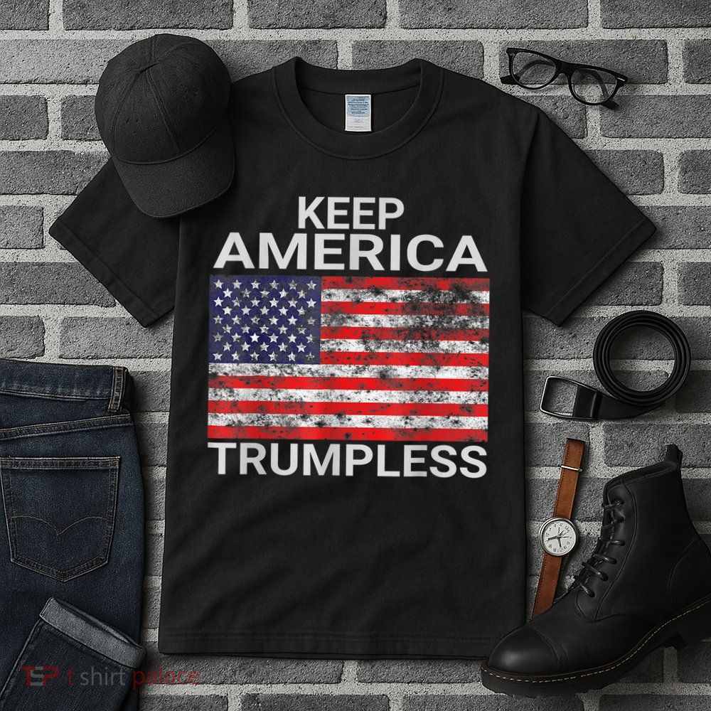 Keep America Trumpless Vintage Distressed American Flag Tall T-Shirt