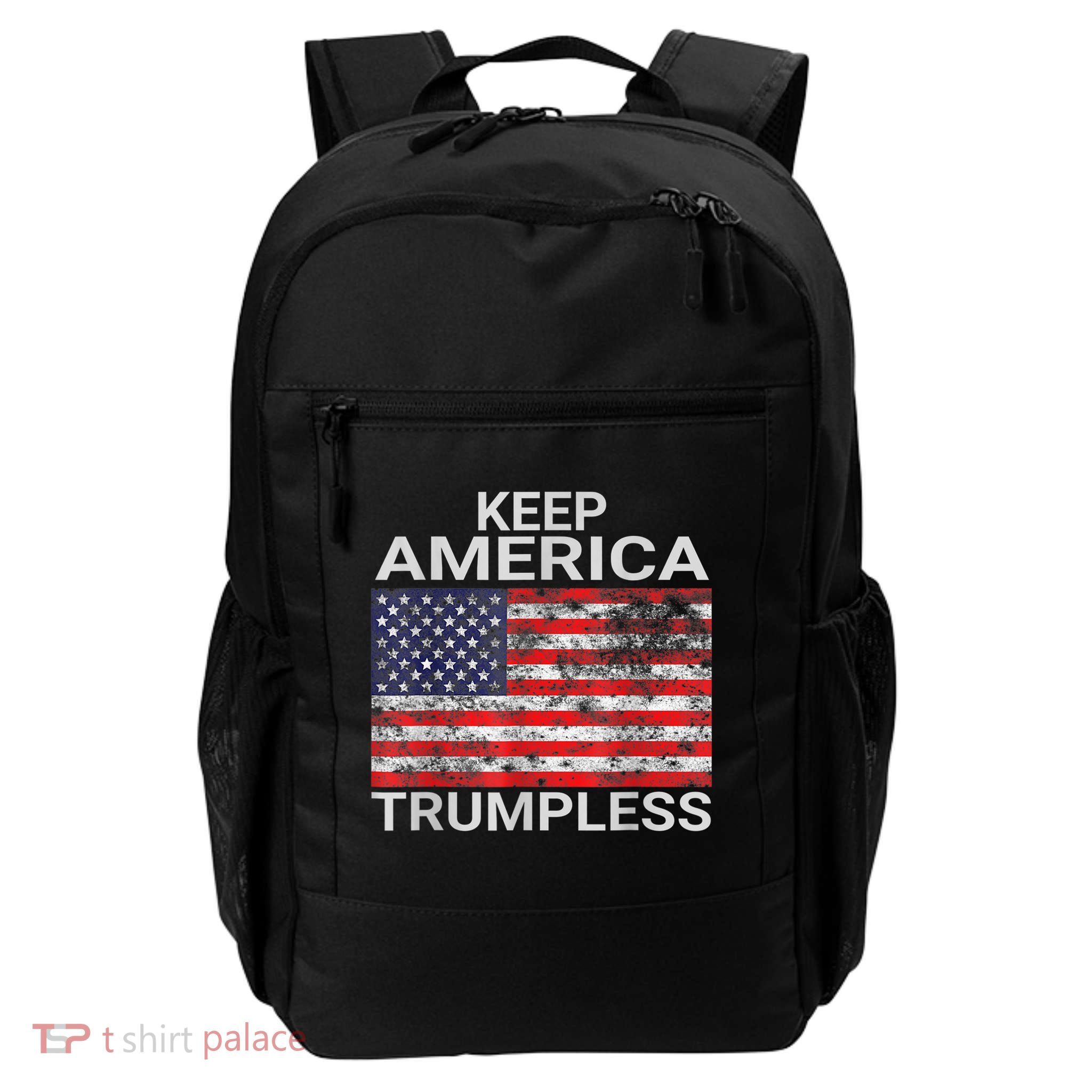 Keep America Trumpless Vintage Distressed American Flag Backpack
