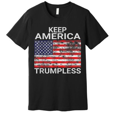 Keep America Trumpless Vintage Distressed American Flag Premium T-Shirt