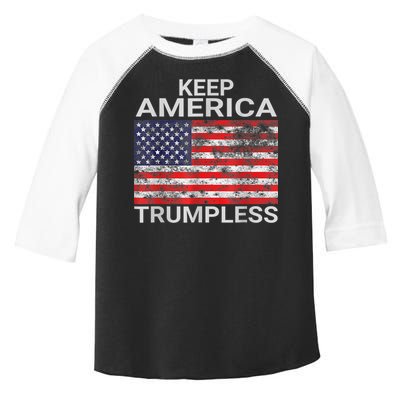 Keep America Trumpless Vintage Distressed American Flag Toddler Fine Jersey T-Shirt
