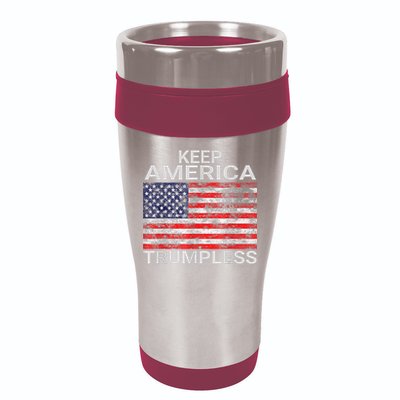 Keep America Trumpless Vintage Distressed American Flag 16oz Travel Tumbler