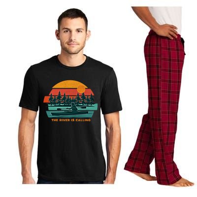 Kayaking Adventure The River Is Calling Retro Vintage Kayak Gift Pajama Set