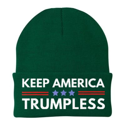 Keep America Trumpless Funny Anti Trump 2024 Pro Democrat Knit Cap Winter Beanie