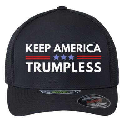 Keep America Trumpless Funny Anti Trump 2024 Pro Democrat Flexfit Unipanel Trucker Cap