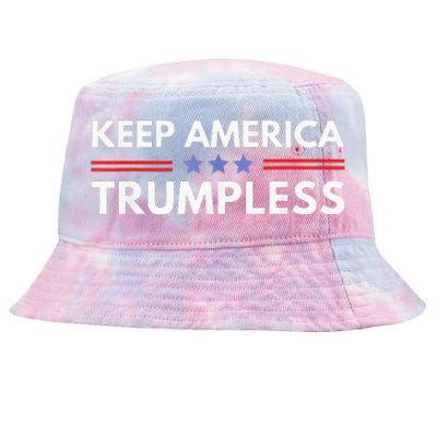 Keep America Trumpless Funny Anti Trump 2024 Pro Democrat Tie-Dyed Bucket Hat