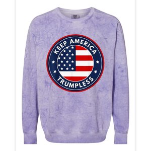 Keep America Trumpless Funny Anti Trump 2024 Pro Democrat Colorblast Crewneck Sweatshirt