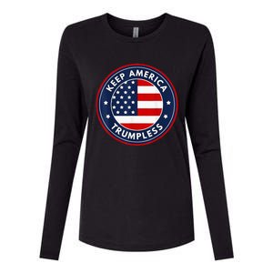 Keep America Trumpless Funny Anti Trump 2024 Pro Democrat Womens Cotton Relaxed Long Sleeve T-Shirt