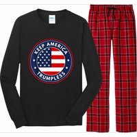 Keep America Trumpless Funny Anti Trump 2024 Pro Democrat Long Sleeve Pajama Set