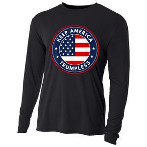 Keep America Trumpless Funny Anti Trump 2024 Pro Democrat Cooling Performance Long Sleeve Crew