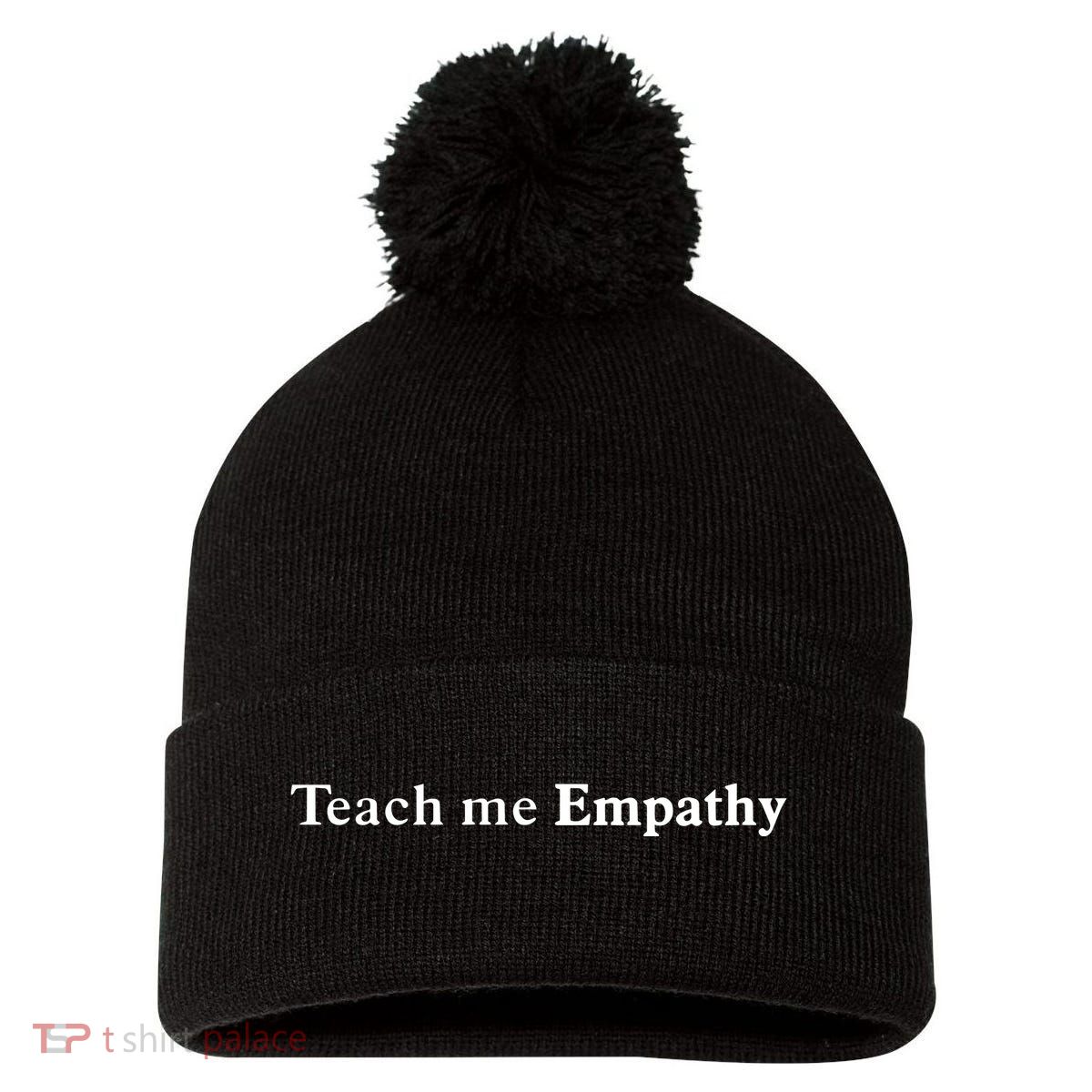 Kevin Abstract Teach Me Empathy Arizona Pom Pom 12in Knit Beanie