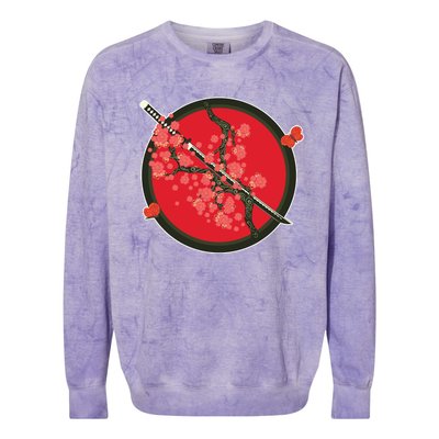 Katana Cherry Blossoms Colorblast Crewneck Sweatshirt