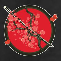 Katana Cherry Blossoms 7 Panel Mesh Trucker Snapback Hat