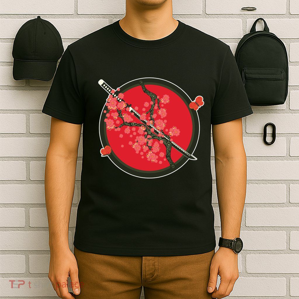 Katana Cherry Blossoms T-Shirt