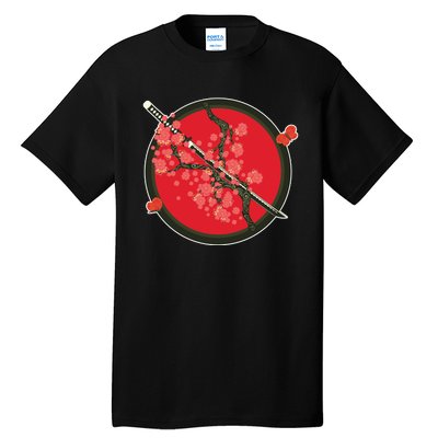 Katana Cherry Blossoms Tall T-Shirt